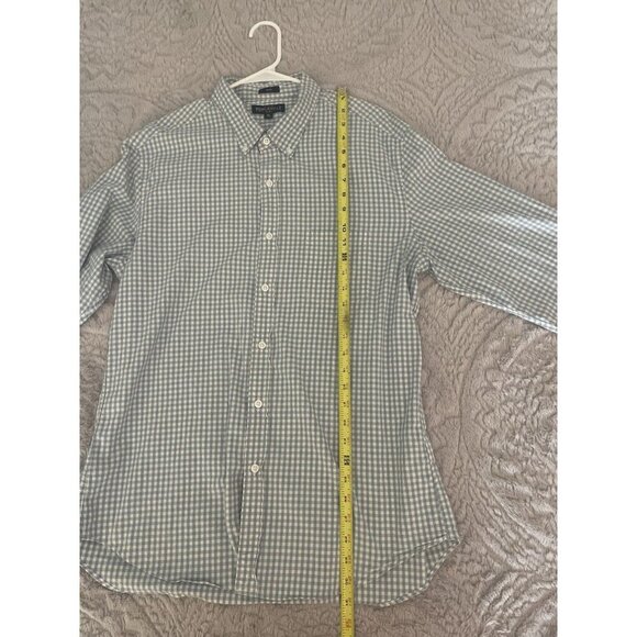 J Crew Men’s Flex Washed Classic Blue/white Checkered long sleeve button up XL - Picture 8 of 8
